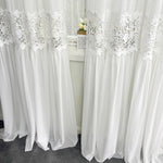 rideau blanc transparent dentelle classique anneaux chambre farmhouse