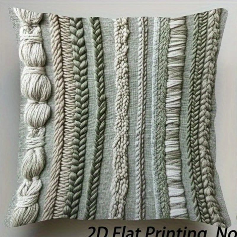coussins tissés motifs noeuds verts blancs modernes non toxiques respectueux environnement 40x40cm 45x45cm 50x50cm