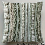 coussins tissés motifs noeuds verts blancs modernes non toxiques respectueux environnement 40x40cm 45x45cm 50x50cm