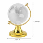 globe terrestre transparent relief gravé support métallique doré argenté élégant décoration pedagogique enfants collection