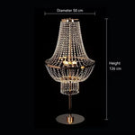 centres table baroques or cristal transparent structure métal doré festifs