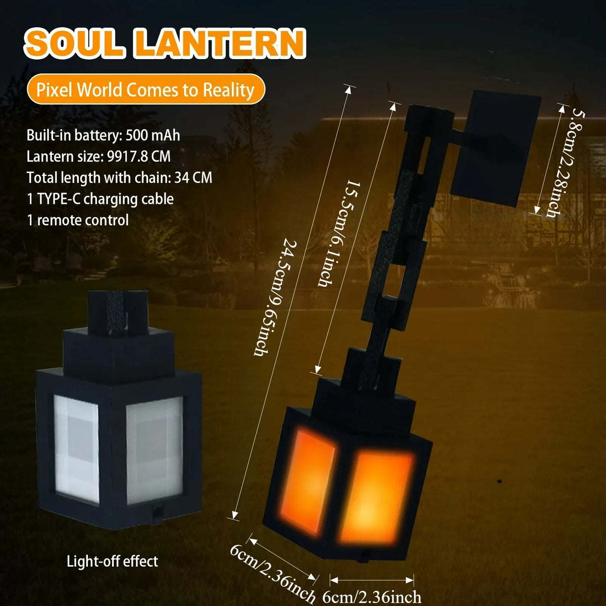 lanterne pixelisée led multiple couleurs télécommande décoration chambre camping événements