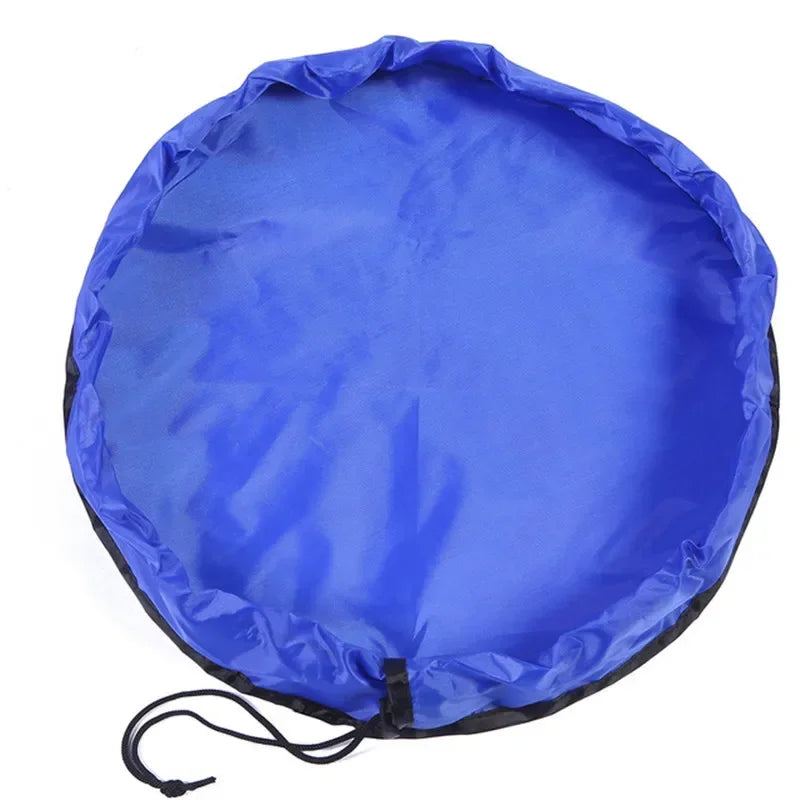 sac rangement pliable bleu rose moderne ø150cm ø50cm tissu uni opaque multifonctionnel salon