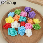 fleurs artificielles roses multicolores décoration maison fête 50 pièces branche polyester DIY