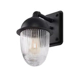 lampe murale transparente noir classique éclairage extérieur verre trempé rayures verticales électronique led vis