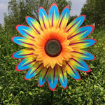 décoration jardin éolienne fleur couleurs vert rouge jaune bleu violet moderneextérieur fixe tringle