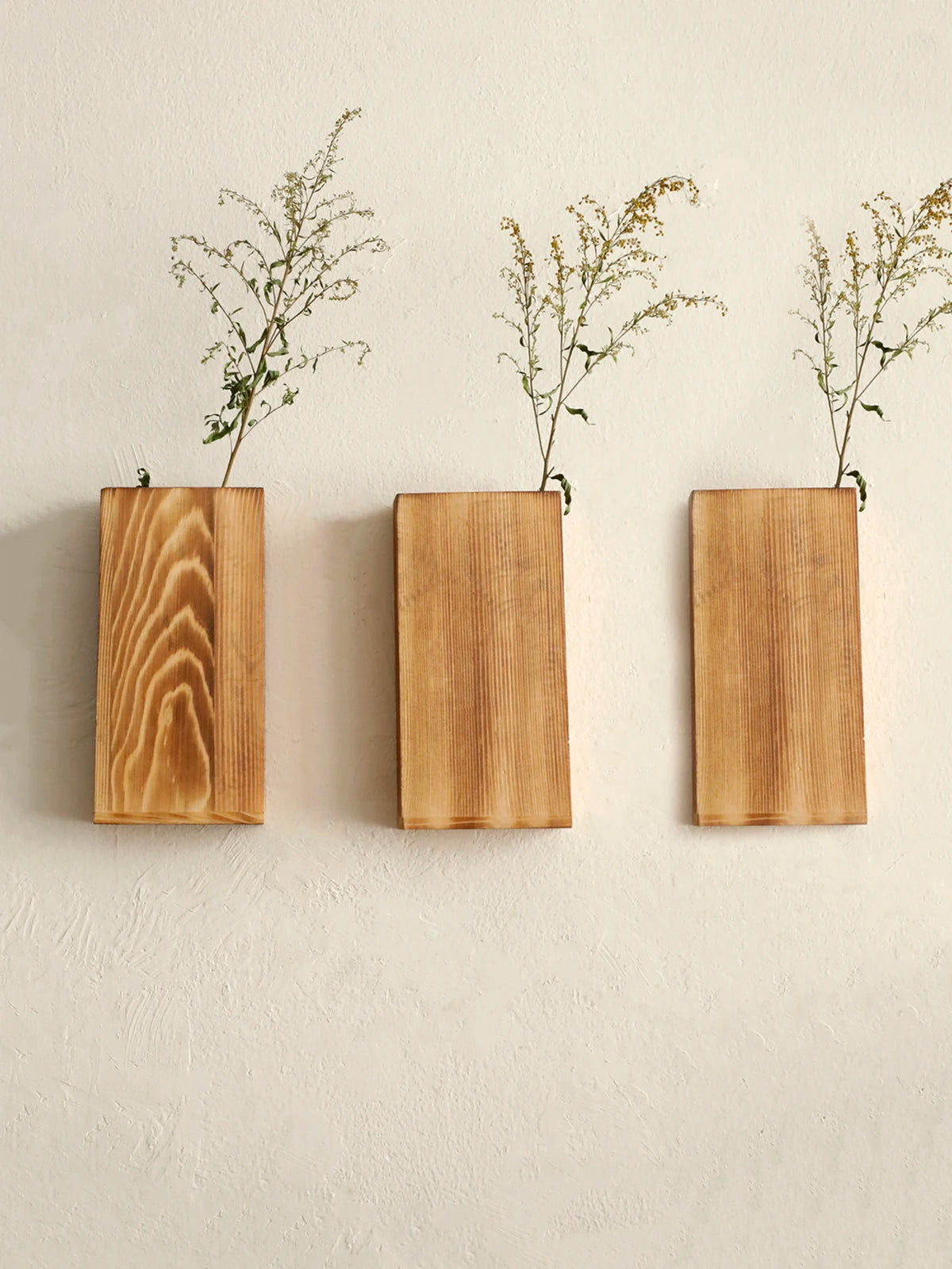 vases muraux bois naturel minimaliste rustique plante séchée fleur artificielle