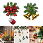 décoration noël branche artificielle vert feuilles pointues moderne extérieur 30 pièces adhésif boule rouge