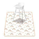 tapis imperméable anti dérapant voitures rayures dinosaures fleurs moderne enfantin blanc orange bleu vert