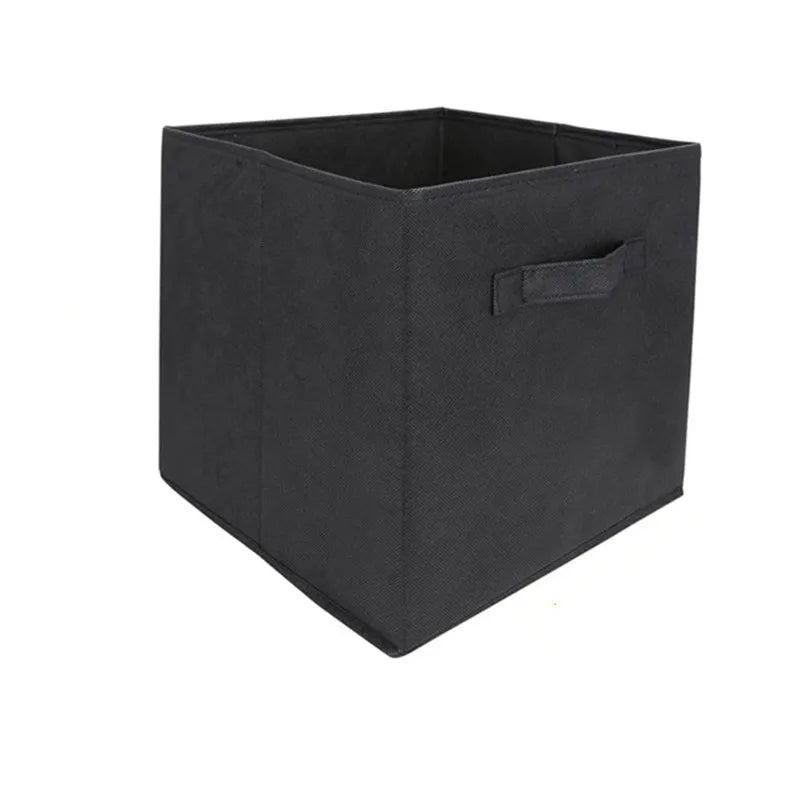 boîtes rangement réutilisables tissu non tissé beige gris noir bleu rose jaune vert poignées