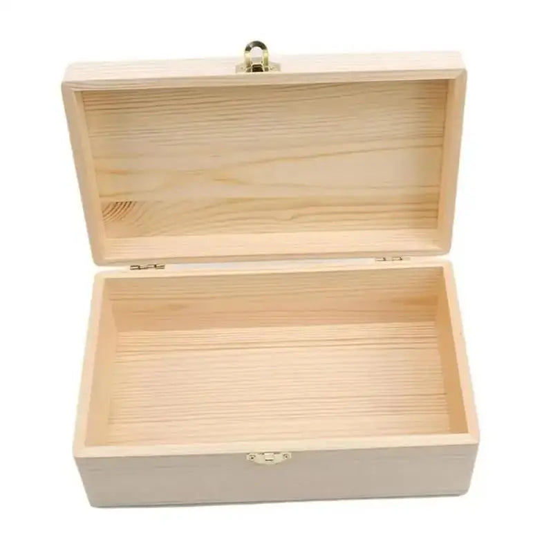 boîte rangement bois naturelle classique poignée dorée grain bois respectueux environnement 25x15x9cm