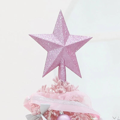 Étoile de Noël pailletée or sur sommet de sapin décoré