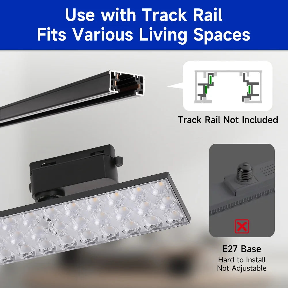 projecteurs led spot noir moderne 50w 60w rail super lumineux