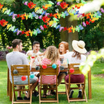 guirlande fleurs artificielles multicolores extérieur decoration anniversaire mariage festif maison rouges oranges jaunes