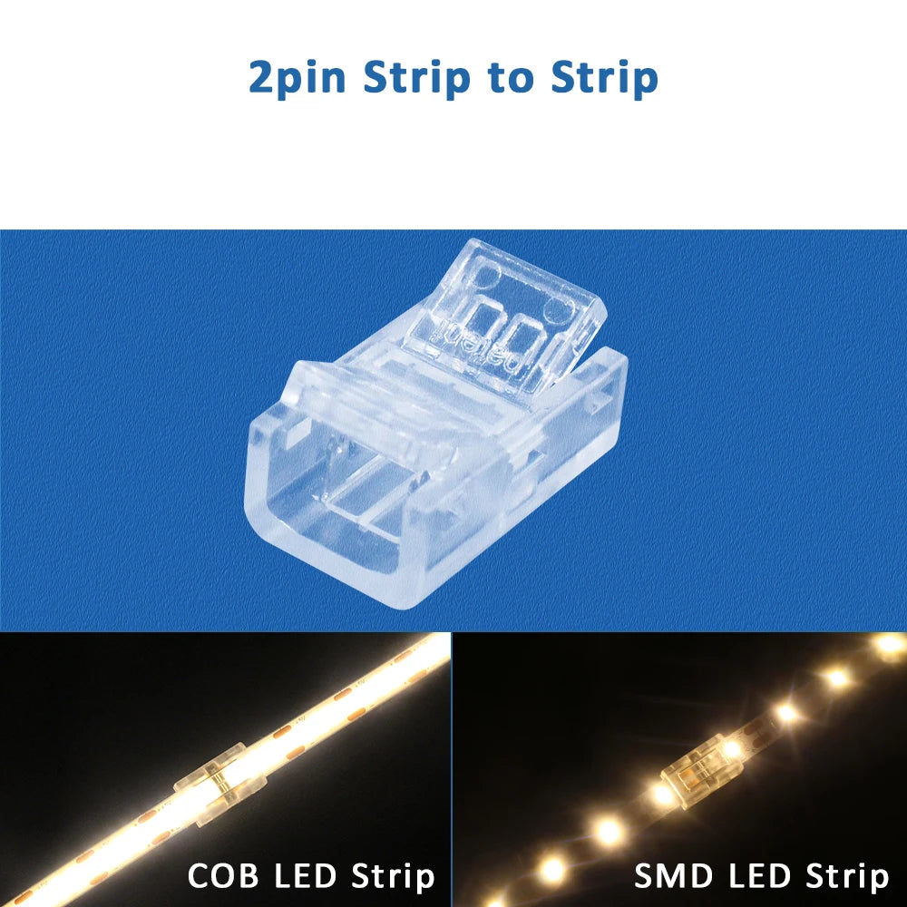 connecteurs led transparents clips rubans flexibles 5v 12v certifiés rohs ul