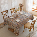 nappe table vintage florale rectangulaire réutilisable polyester coton printemps été décoration intérieure classique rustique