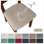 Housse de siège élastique imperméable vert armée sur chaise de cuisine