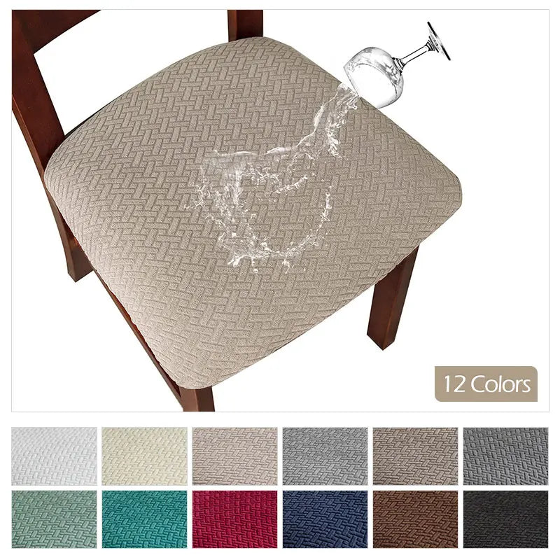 Housse de siège élastique imperméable vert armée sur chaise de cuisine