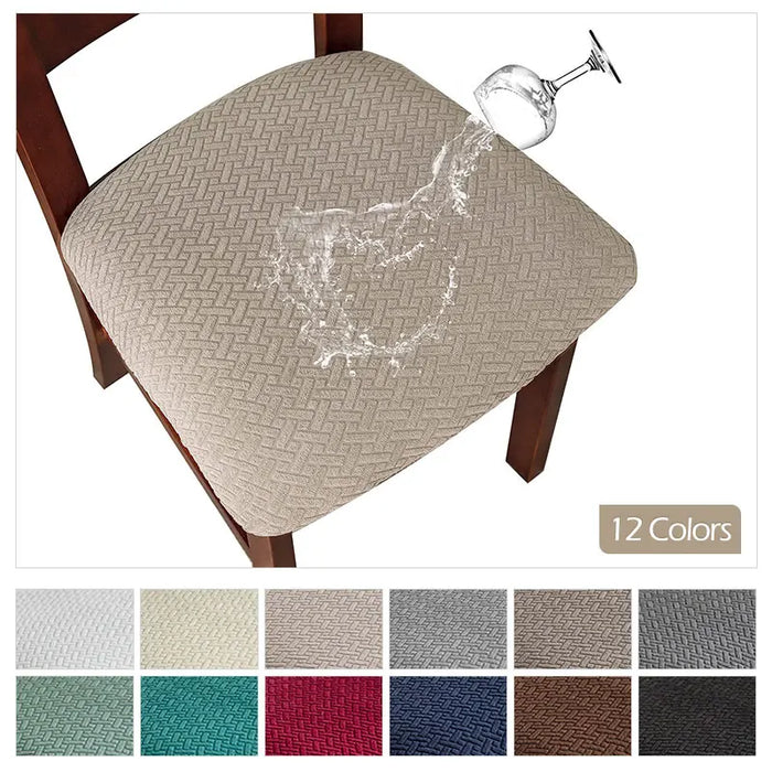 Housse de siège élastique imperméable vert armée sur chaise de cuisine