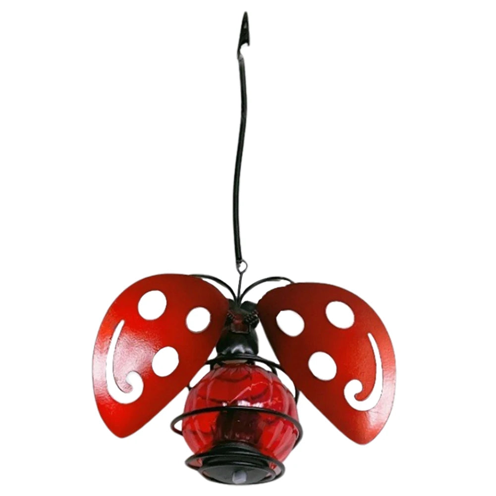 lampe solaire décorative papillon transparent moderne bleu violet vert métal bouton allumage
