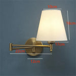lampe murale moderne bras articulé or noir abatjour blanc éclairage quotidien chambre entrée