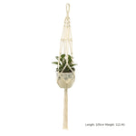 support plante suspendue macramé blanc artisanal anneaux métalliques pot inclusion 90cm 105cm 155cm