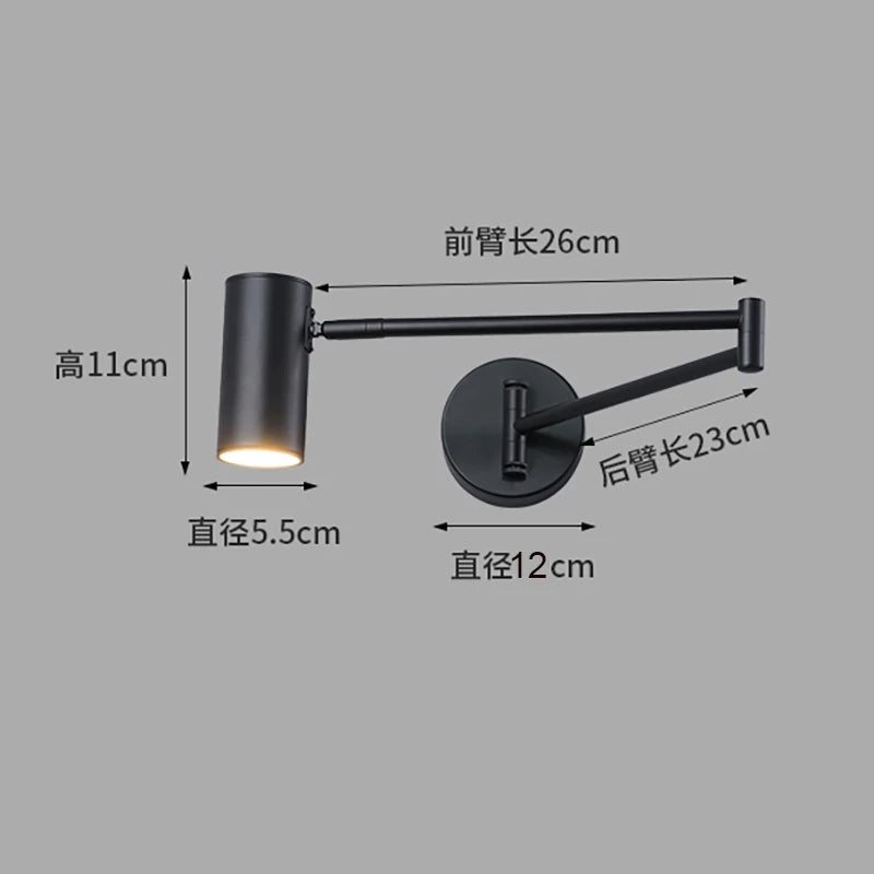 lampe murale moderne articulée bois doré éclairage lecture chambre contemporaine fixée E27