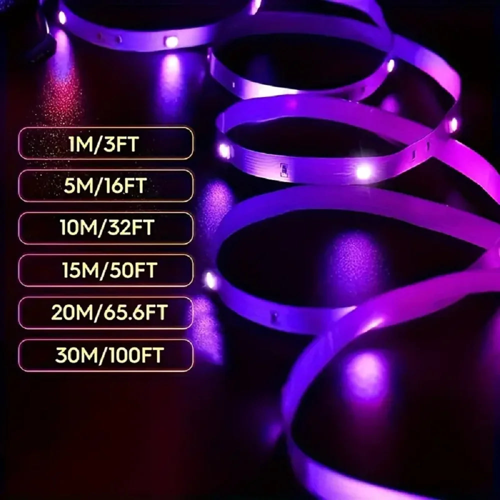 ruban led multicolore moderne 10m 20m 30m bluetooth télécommande application chambre