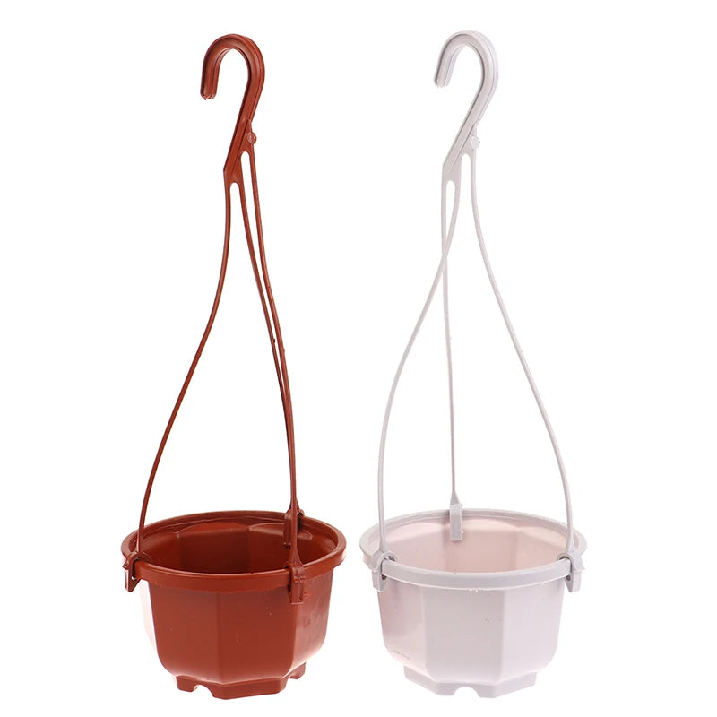 pots suspendus rouge blanc moderne crochet plastique jardin balcon orchidée