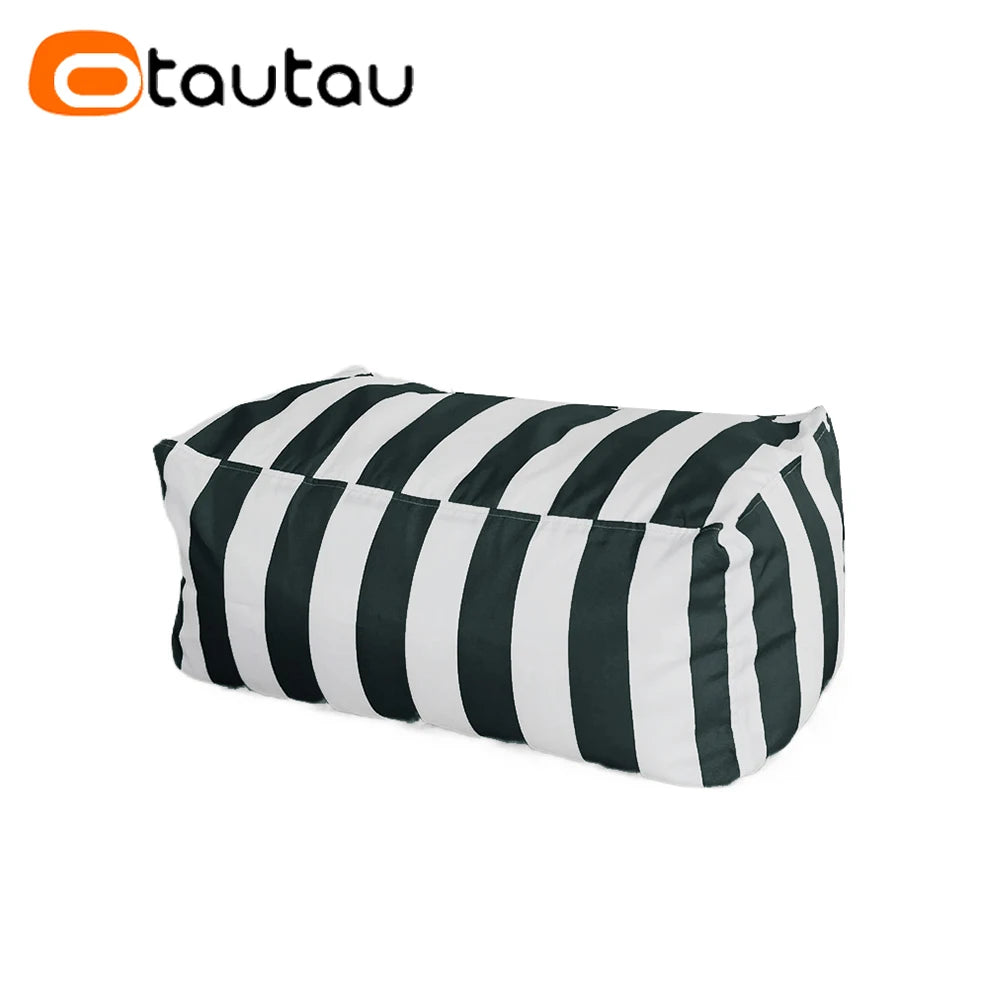 coussin d'assise jardin rayures beige blanc moderne piscine extérieur housse fauteuil plage grande