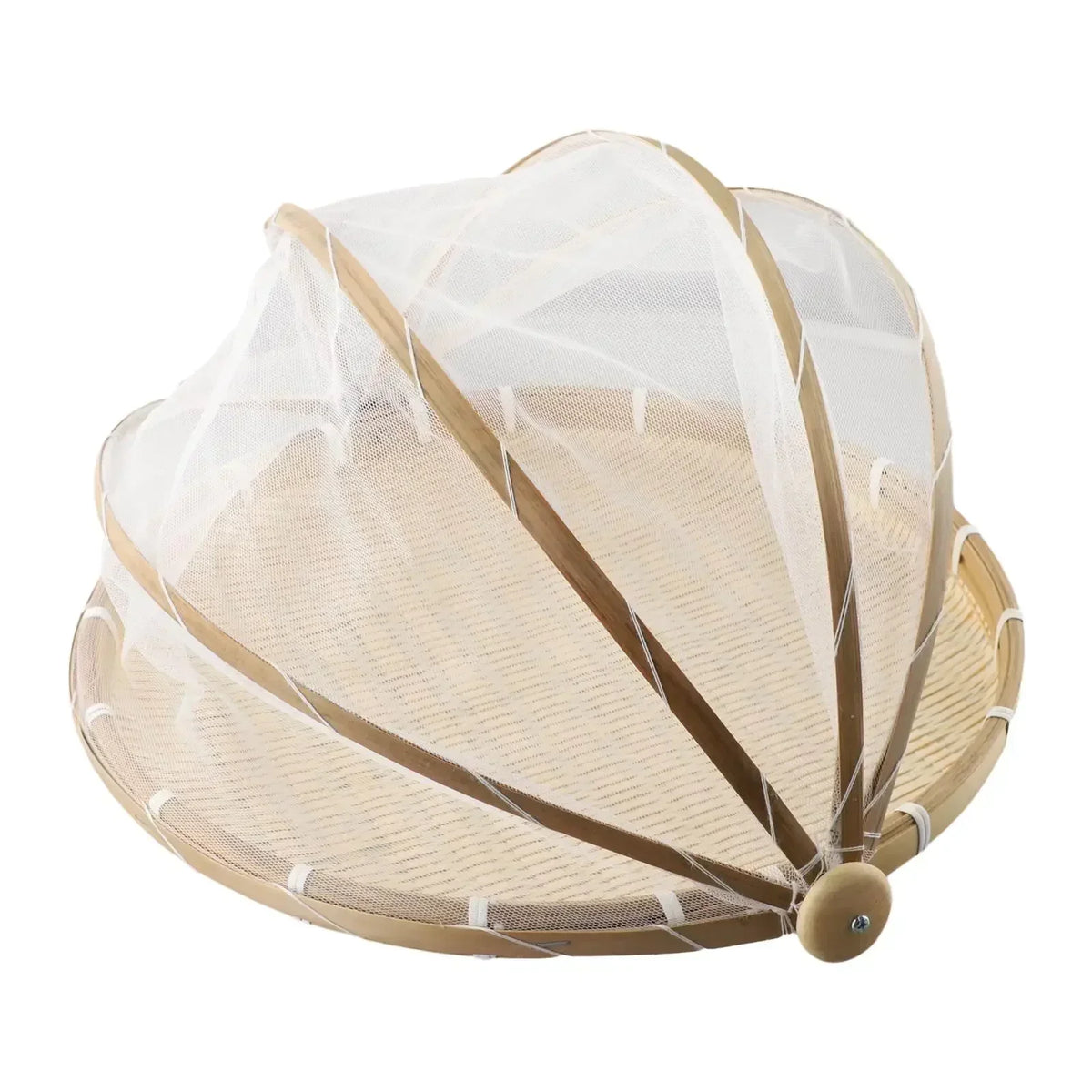 panier tissé bambou anti poussière fruits légumes anti moustiques toile protection beige clair traditionnel