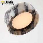suspension lumineuse marbre blanc gris noir moderne câble suspendu contemporain chambre salon étude