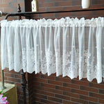 rideau blanc brodé fleur transparent classique cuisine tulle polyester inclusion ruban fixation
