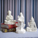 statues religieuses hindoues blanc texture granulée détails sculptés classique feng shui décoration intérieure