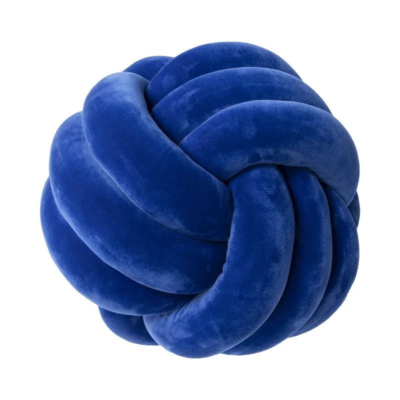 coussin décoratif velours noué moderne couleur gris rose bleu opalescent