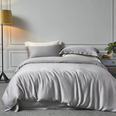 Ensemble housse de couette soie luxe 220x220 Ombre Interieur