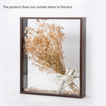 cadre fleurs séchées bois transparent bouquet display box storage décoration intérieure clips rustique naturel