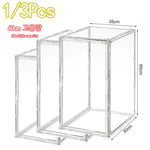 boîtes rangement transparentes grandes capacités figurines jouets acrylique minimaliste empilables plastique 45cm 60cm 40cm