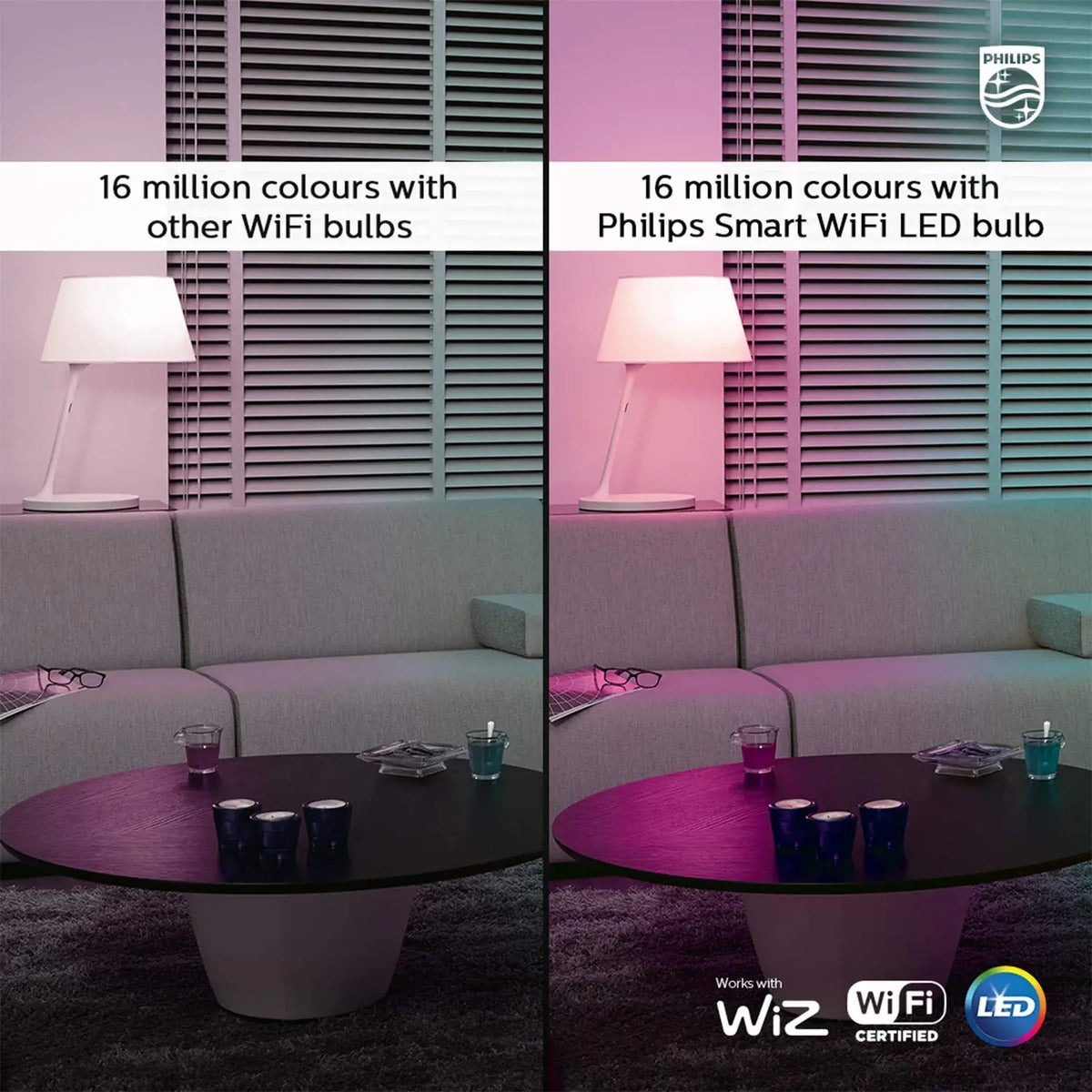 ampoule led intelligente blanc moderne adhésif wi fi bluetooth 16 millions couleurs variante cRI90