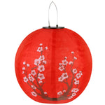 lanterne solaire led florale traditionnelle blanc rouge vert rose crochets tissu nylon opaque festive
