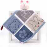 serviettes coton animées dessin triangles lapins nuages étoiles clips enfants rose bleu