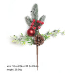 décoration noël bouquet feuilles vertes baies rouges cône pin boule rouge translucideextérieur saisonnier