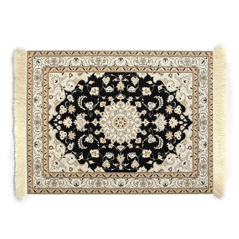 tapis souris ornements floraux rouge noir blanc adhésif artisanal multifonctionnel anti dérapant clavier mains