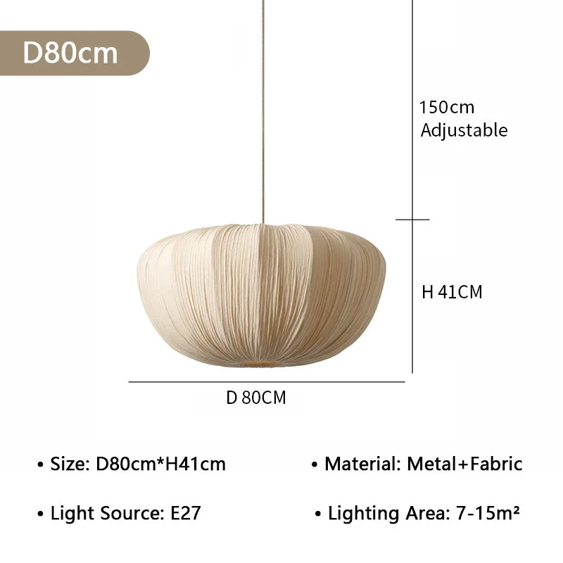 Suspension lumineuse tissu beige rayures moderne câble suspendu 249 2000 lumens 90 260V