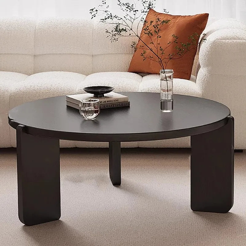 table basse moderne bois noir minimaliste salon 70cm large 38cm haut