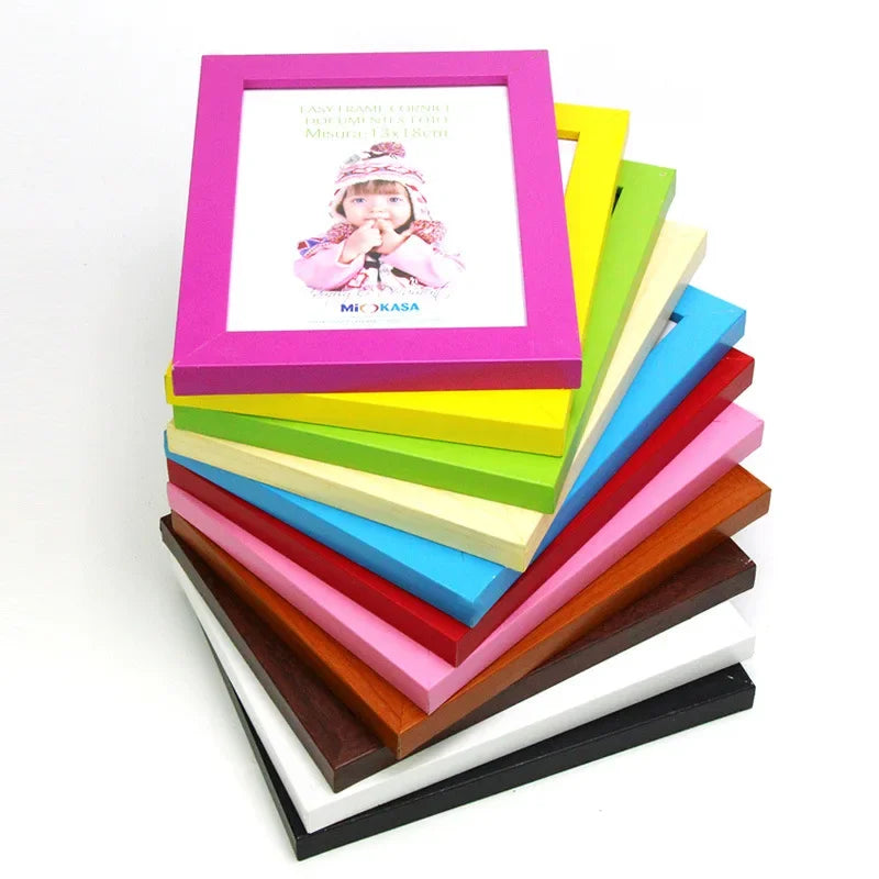 cadres photo modernes transparents couleurs vives noir marron vert jaune rose simple