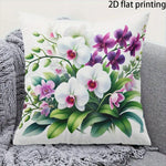 taies d'oreiller décoratives fleurées moderne polyester rouge blanc vert rose jaune