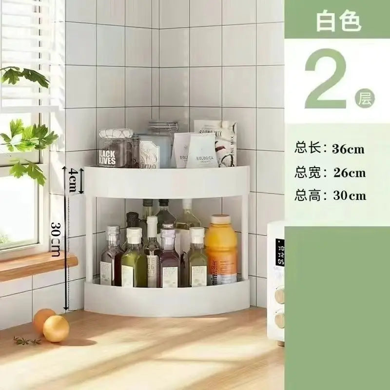 étagère d'angle moderne multiusage trois niveaux cuisine rangement blanc noir respectueux environnementABS