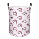 panier rangement pliable motif chat rose blanc linge jouets enfant coton