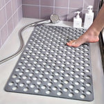 tapis bain antidérapant perforé gris bleu moderne ventouses drainage texturé